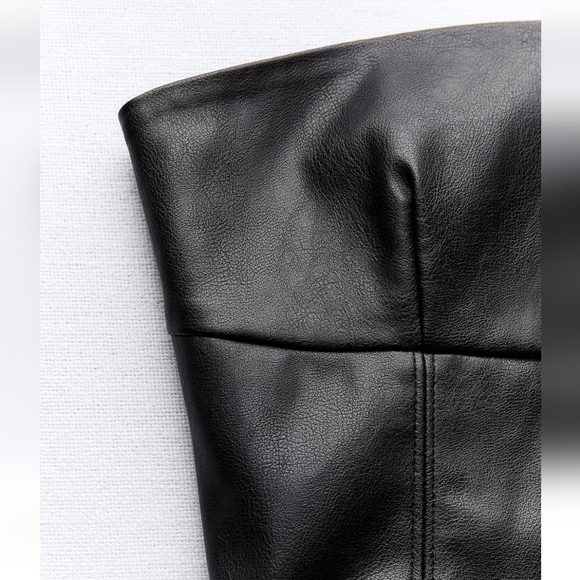 Zara Strapless Faux Leather Midi Dress - Picture 14 of 14